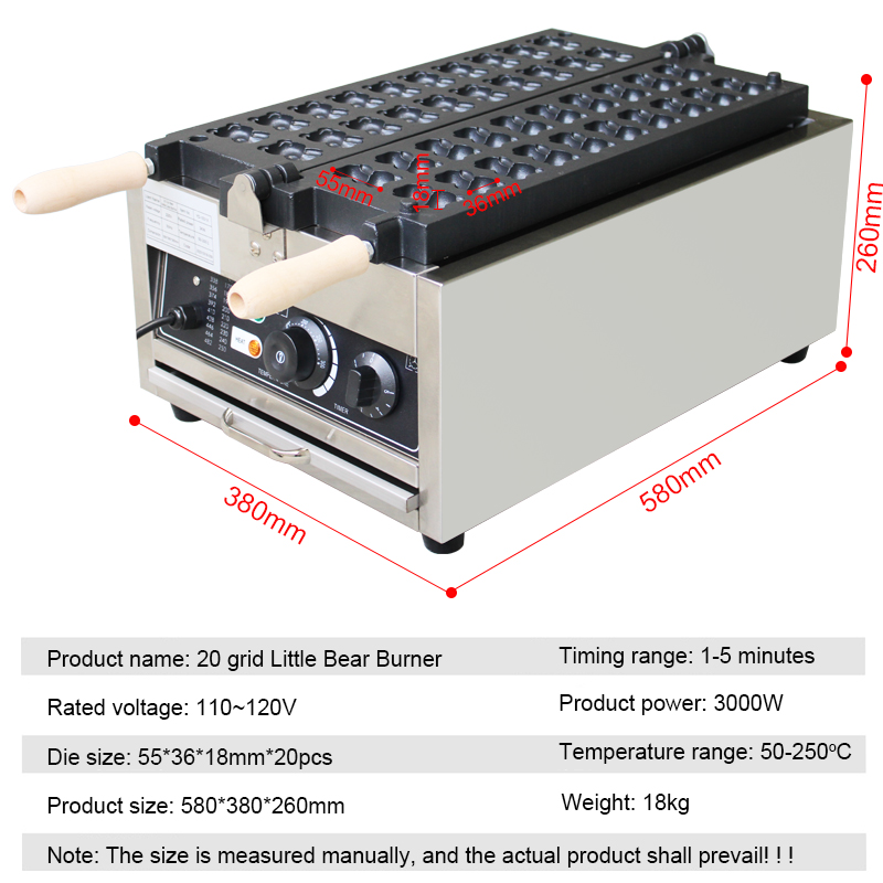 Commercial 20Pcs Bear Shape Ta - đánh giá và giá Egg Waffle Pan