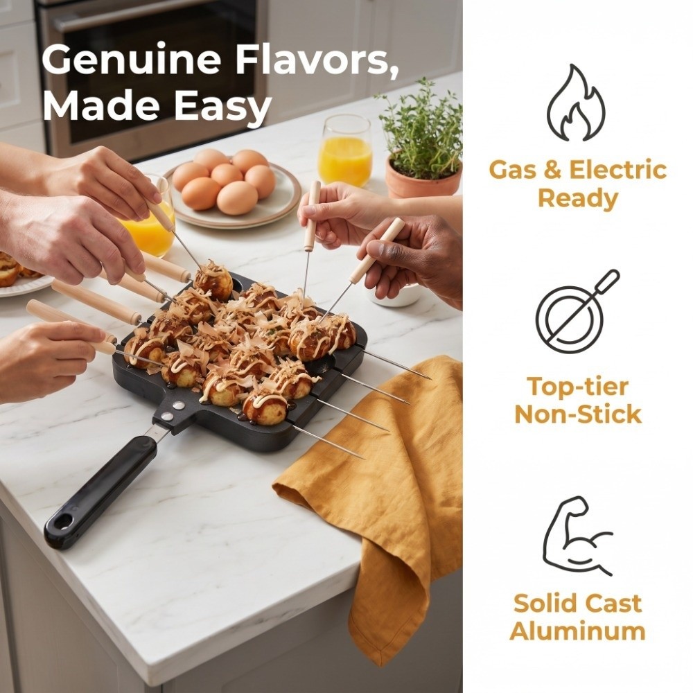 Cast Aluminum Takoyaki Grill P - đánh giá và giá Takoyaki Grill Plate