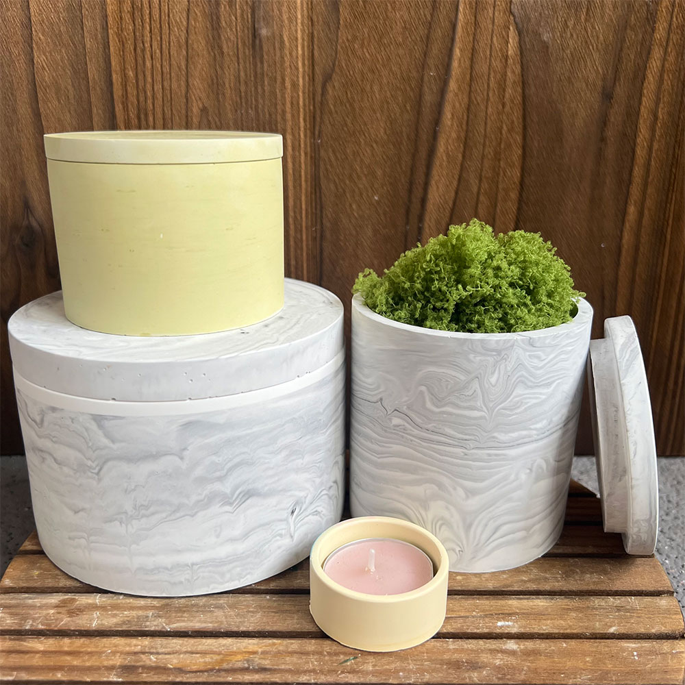 Round Cement Candle Canister S - đánh giá và giá Potsticker Mold