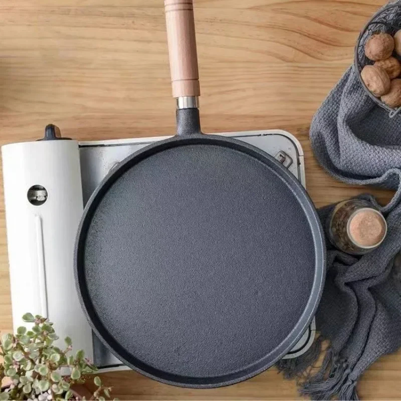 20cm Cast Iron Skillet Wooden  - đánh giá và giá Egg Waffle Pan